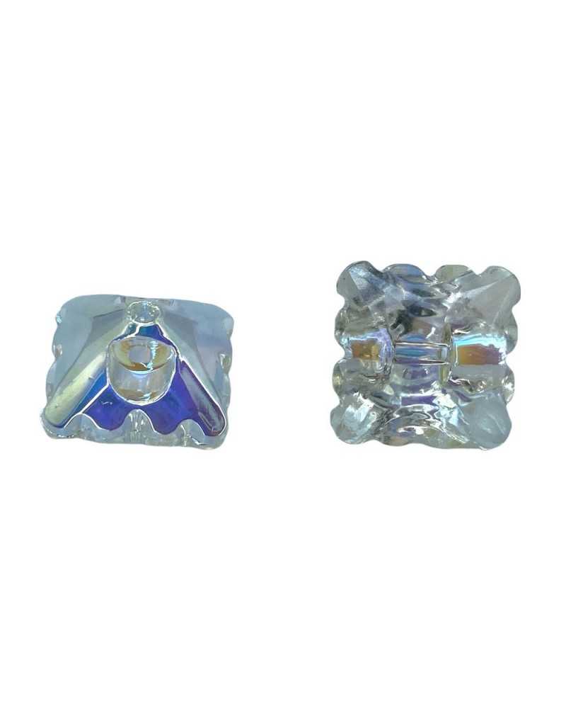 Boreal Silver Resin Harz gewölbter quadratischer Juwelenknopf 15 mm