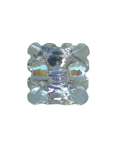 Boreal Silver Resin Harz gewölbter quadratischer Juwelenknopf 15 mm