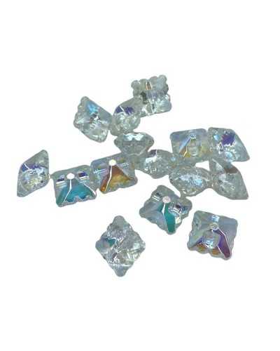 Boreal Silver Resin Harz gewölbter quadratischer Juwelenknopf 15 mm