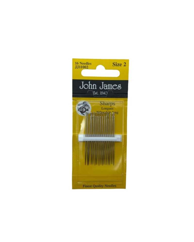 16 Sharps Sharps Hand Sewing Needles Size 2 Point Three Star John James High 45 Mm
