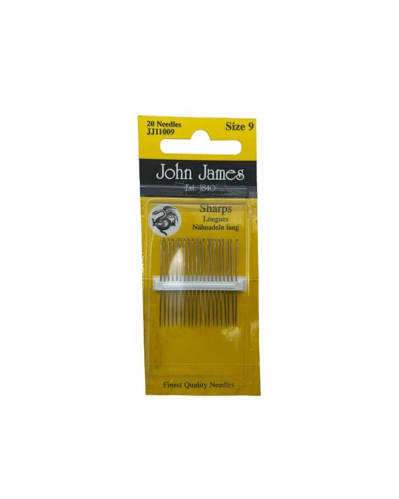 20 Sharps Sharps Hand Sewing Needles Mis. 9 Tip Three Star John James High 45 Mm
