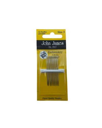 12 Needles Classic Hand Embroidery Mis. 3 Tip Three Stars John James 4.5 cm high