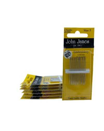 16 Nadeln, klassische Handstickerei, Mis. 5 Tip Three Stars John James 4 cm hoch