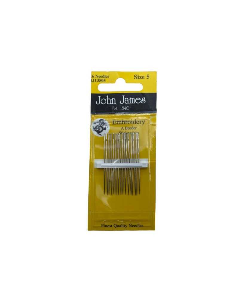 16 Nadeln, klassische Handstickerei, Mis. 5 Tip Three Stars John James 4 cm hoch