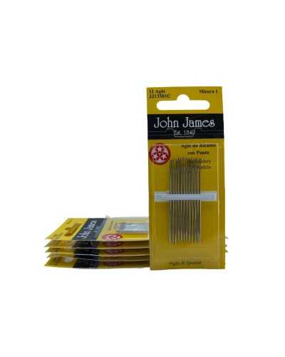 12 Agujas Bordado a mano clásico Mis. 1 Punto Tres Estrellas John James 5 cm de altura
