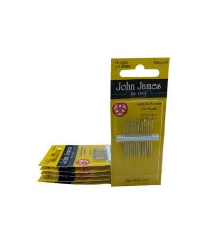 16 Nadeln, klassische Handstickerei, Mis. 8 Tip Three Stars John James 3,5 cm hoch