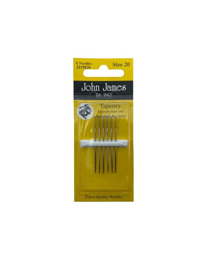 6 Hand Wool Needles Size 20 Blunt Tapestry Tapestry Cross Stitch Three Stars John James Tall 4.5cm