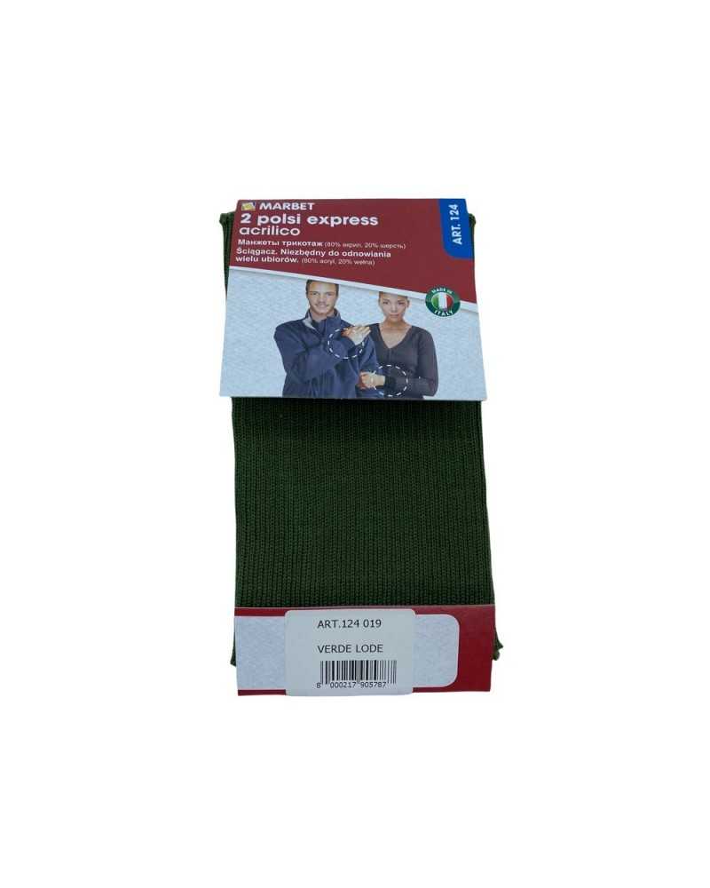 Coppia Polsini Maglia Acrilico Marbet Invernali Cm 8x16