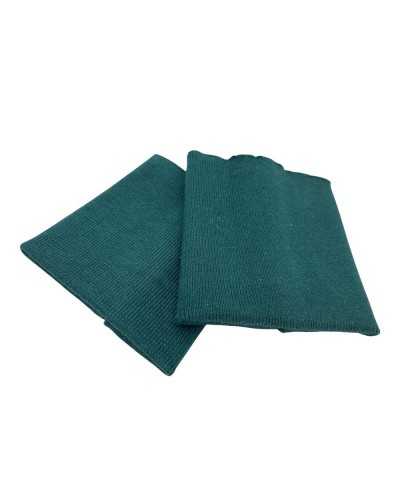 Pair of Tubular Marbet Cotton Knitted Cuffs Solid Color 14x7 Cm