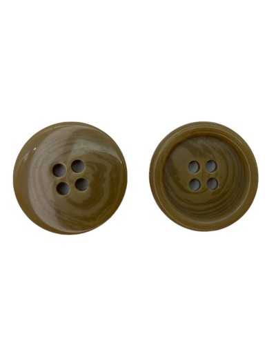10 Pcs Small Flat Button Cuffs 4 Holes Glossy Resin 15 Mm