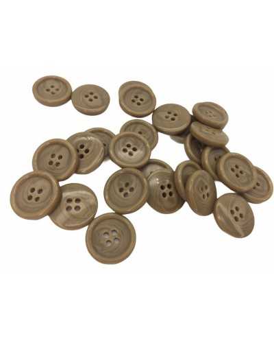 10 Pcs Small Flat Button Cuffs 4 Holes Glossy Resin 15 Mm