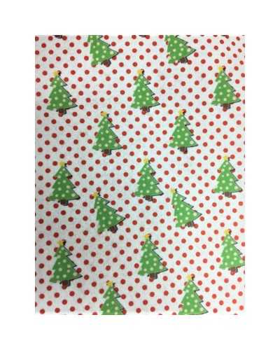 50 cm Lenci-Tuch bedruckter weihnachtlicher weißer Hintergrund mit roten Tupfen und grünem Weihnachtsbaum 90 cm hoch