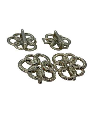 Alamari Gancio Zigrinato Effetto Soutache Metallo Lucido Cm 10x5,5
