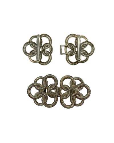 Frogs Rändelhaken aus poliertem Metall mit Soutache-Effekt, cm 10 x 5,5
