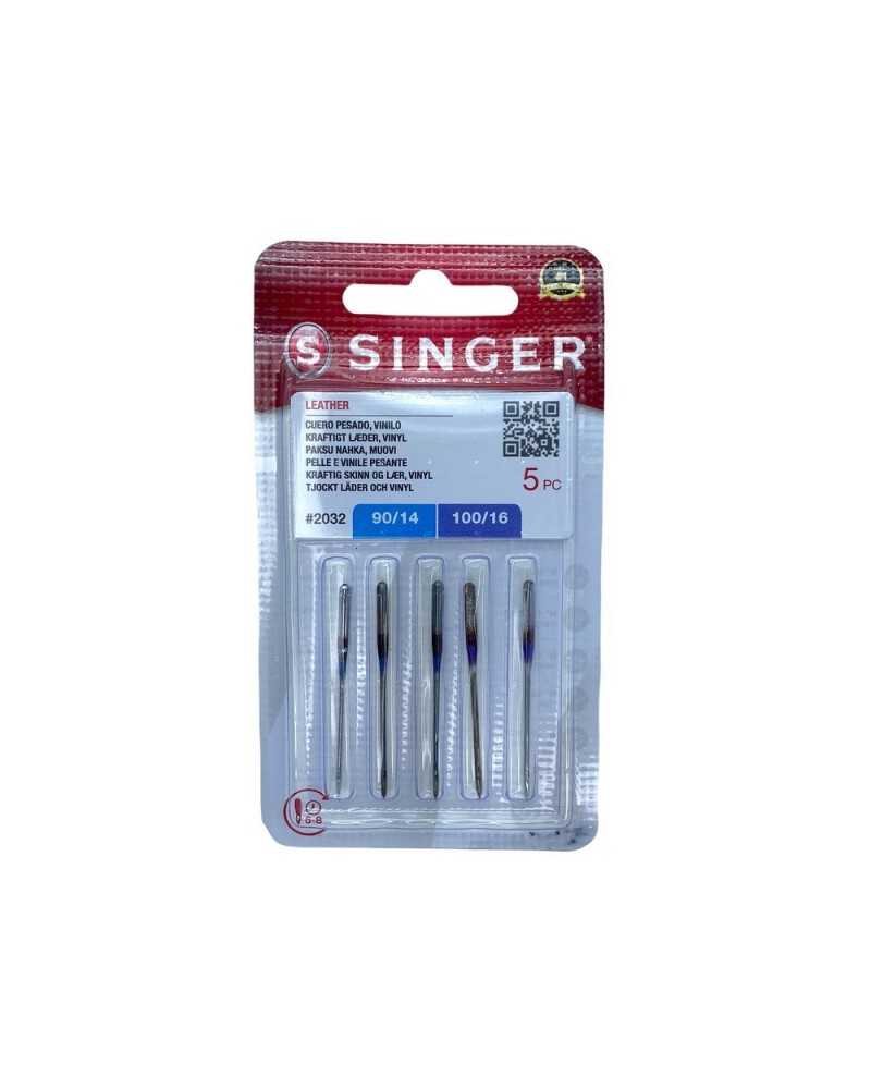 Agujas para máquina de coser Singer Leather Vinyl Heavy Duty 2032 90/14 100/16