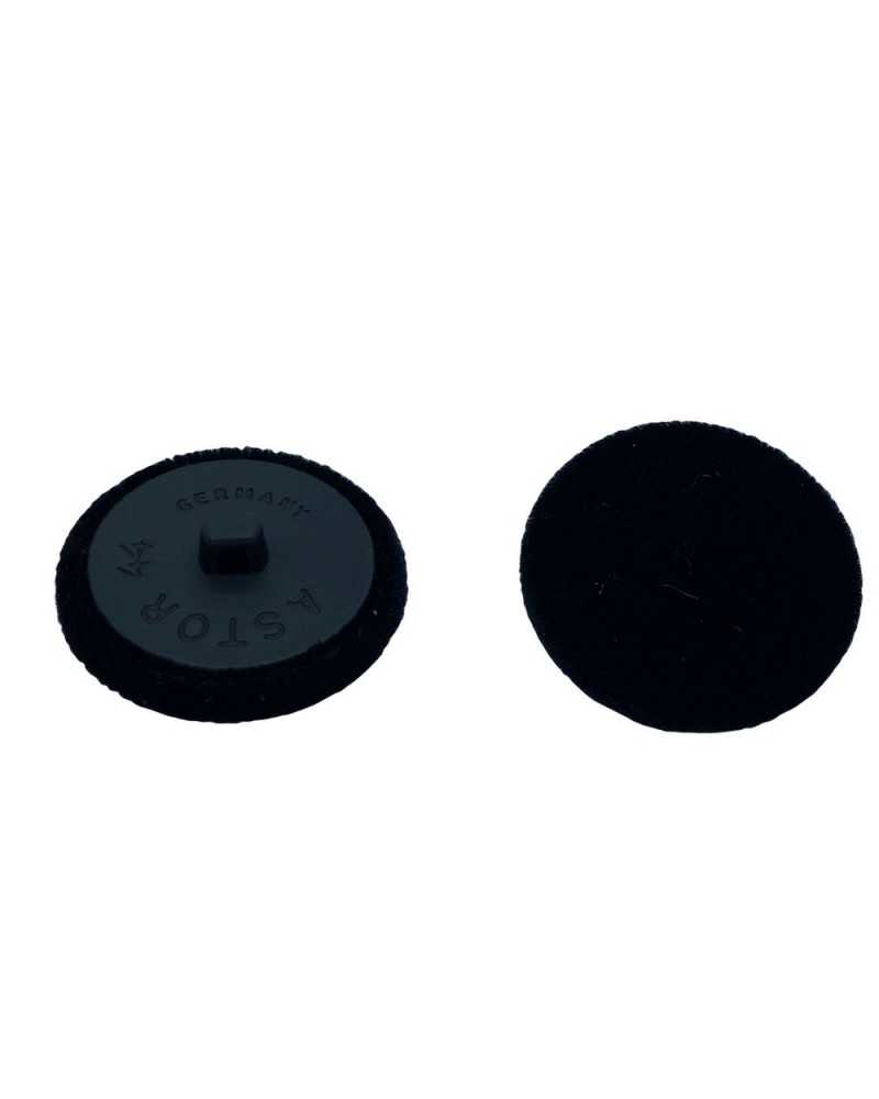 Bouton arrondi recouvert de velours noir La tige mesure 28 mm