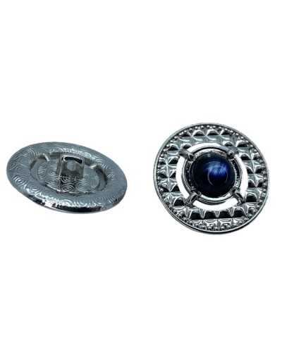 Bouton Bijou Arrondi Métal Brillant Perle Tige Centrale 25 Mm