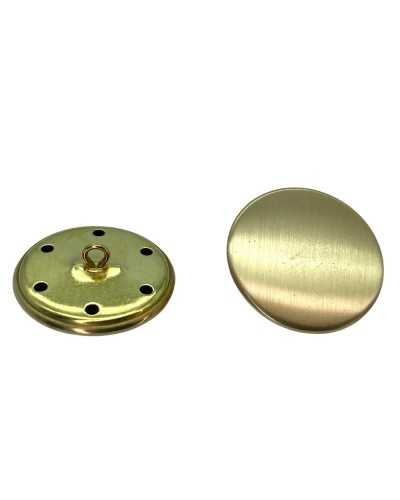 Runder, flacher goldfarbener Metallknopfschaft, 28 mm