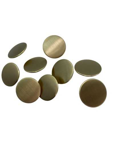 Runder, flacher goldfarbener Metallknopfschaft, 28 mm