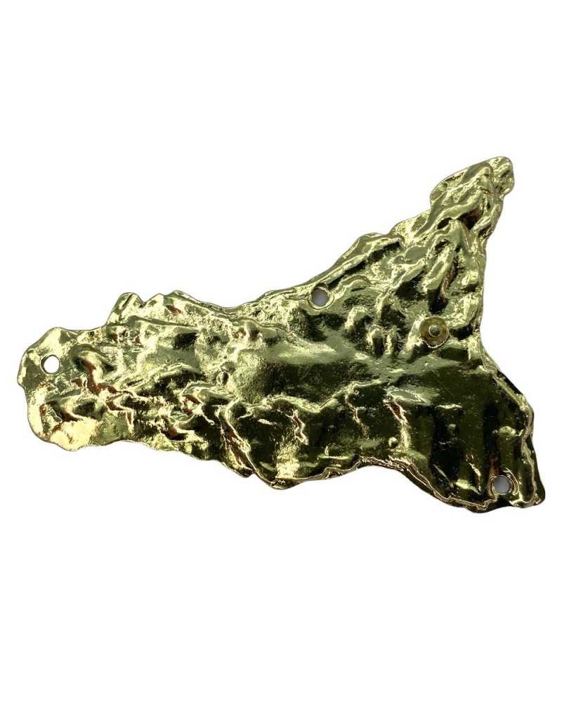 Médaillon Sicile Sac Métal Poli Accessoire De Mode Doré 6x4 Cm