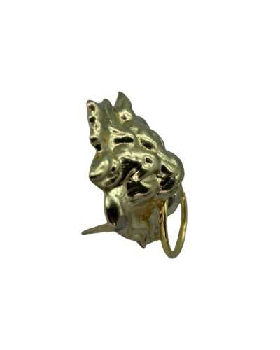 Lion Head Medallion Gold Metal Ring Fashion Accessory Polished Bag 4x3 Cm
