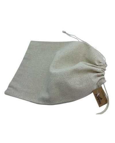 Jute Bag Natural Cotton Lace Closure Size 18x24cm