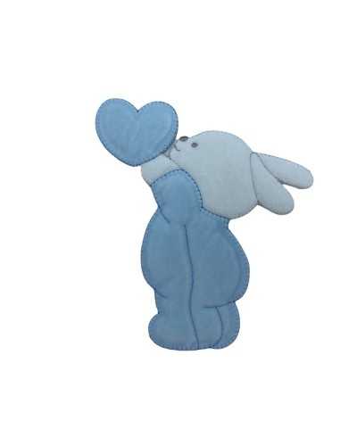 Thermoadhesive Application Baby Rabbit Velvet Heart 13X14 Cm