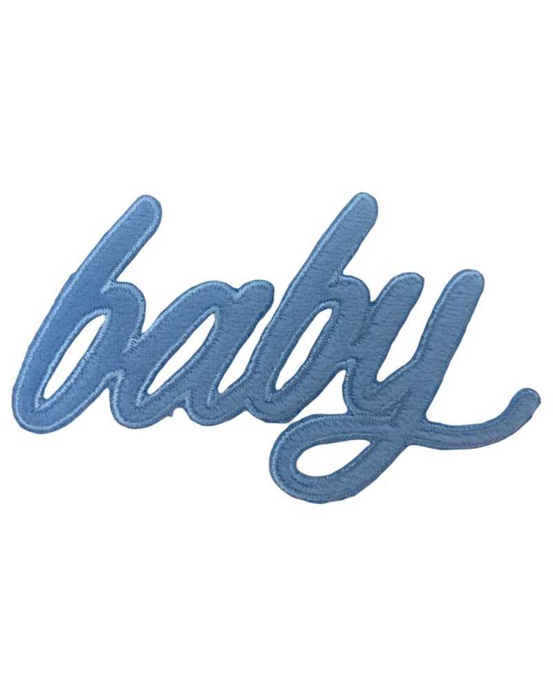 Applicazione Termoadesiva Ricamo Velluto Patch Marbet Scritta Baby 100x55 Mm