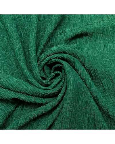 Tessuto elastico broccato verde lucido modello pitone 130 cm