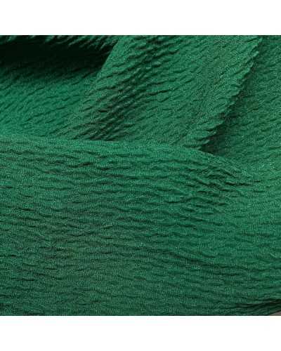 Tissu brocard élastique modèle écailles travaillé vert 130 cm de haut