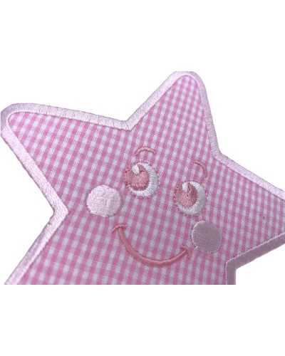 Thermoadhesive Application Patch Embroidered Smiling Star Zephir Vichy 11x11 Cm