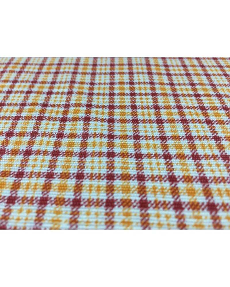 Red and Yellow Micro Tartan Cotton Blend Printed Upholstery Fabric 280cm high