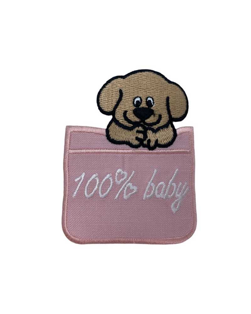 Thermoadhesive Application Embroidery Baby Dog 100% Heart 7X5 Cm