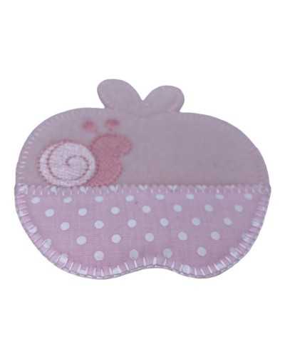 Application Ecusson Thermocollant Bébé Brodé Pomme Chenille Escargot Pois 9x9 Cm