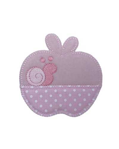 Application Iron-On Patch Baby Embroidered Apple Chenille Snail Polka Dots 9x9 Cm