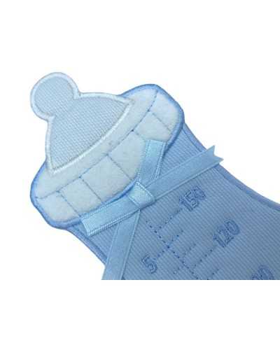 Thermoadhäsive Applikation, Stickstoff, Millerighe-Satin-Schleifenaufnäher, Babyflasche, 17,5 x 9 cm