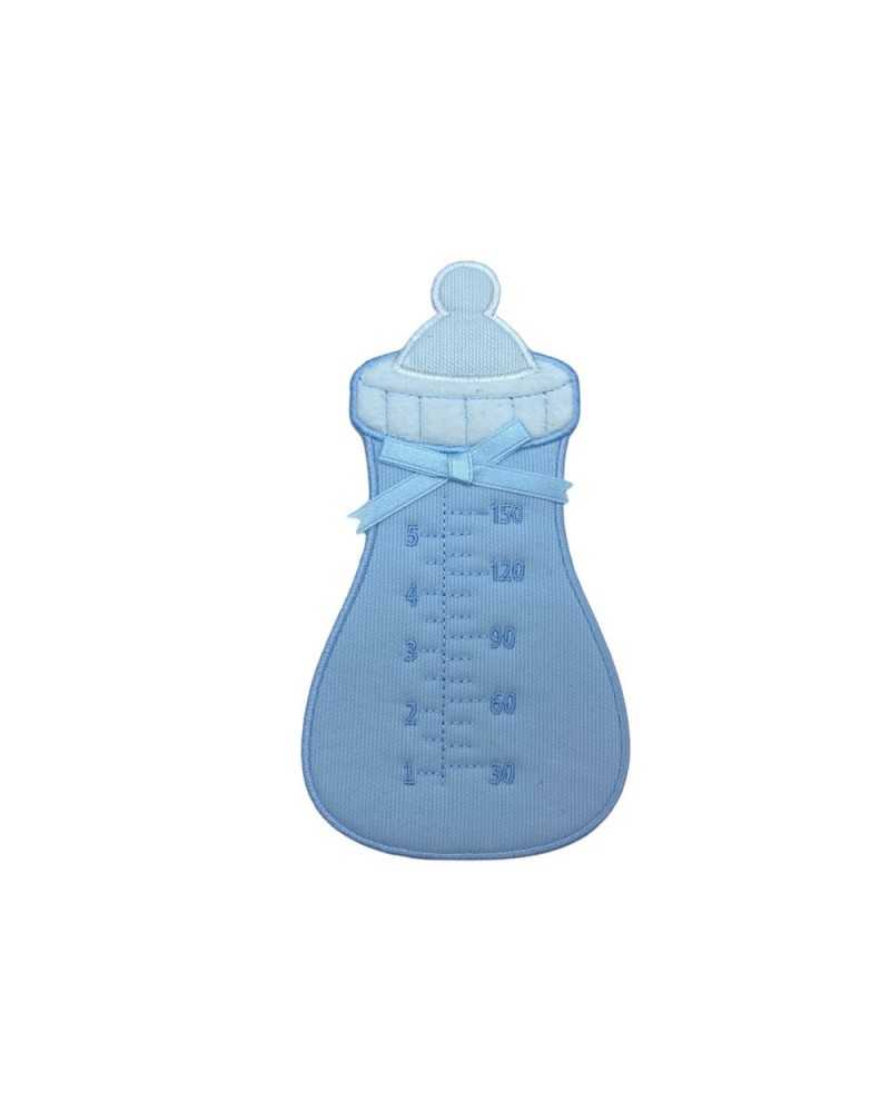 Aplicación Termoadhesivo Tejido Bordado Millerighe Lazo Satén Parche Biberón 17,5x9 Cm