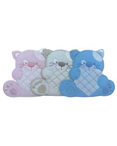 Application Écusson Broderie Velours Écusson Chat Matelassé Cœur 8x9 Cm