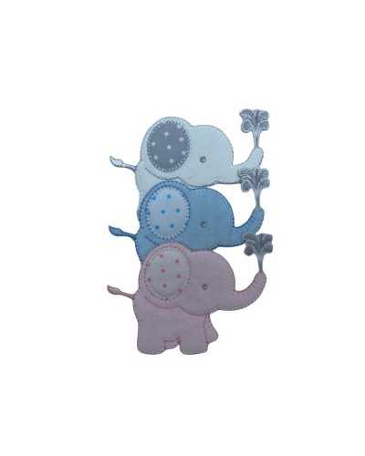 Aplicación Termoadhesivo Bebé Chenilla Bordado Elefante 8x9 Cm