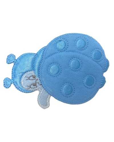 Marienkäfer-Aufnäher zum Aufbügeln, Samt-Satin-Stickerei, cm 10 x 7