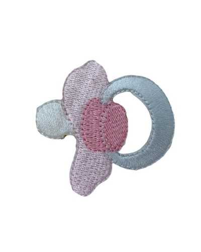 Application Thermoadhésive Patch Bébé Broderie Brillante Tétine Gimlet 4 Cm
