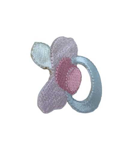 Thermoadhäsive Applikation Baby Patch Glänzende Stickerei Schnuller Gimlet 4 cm