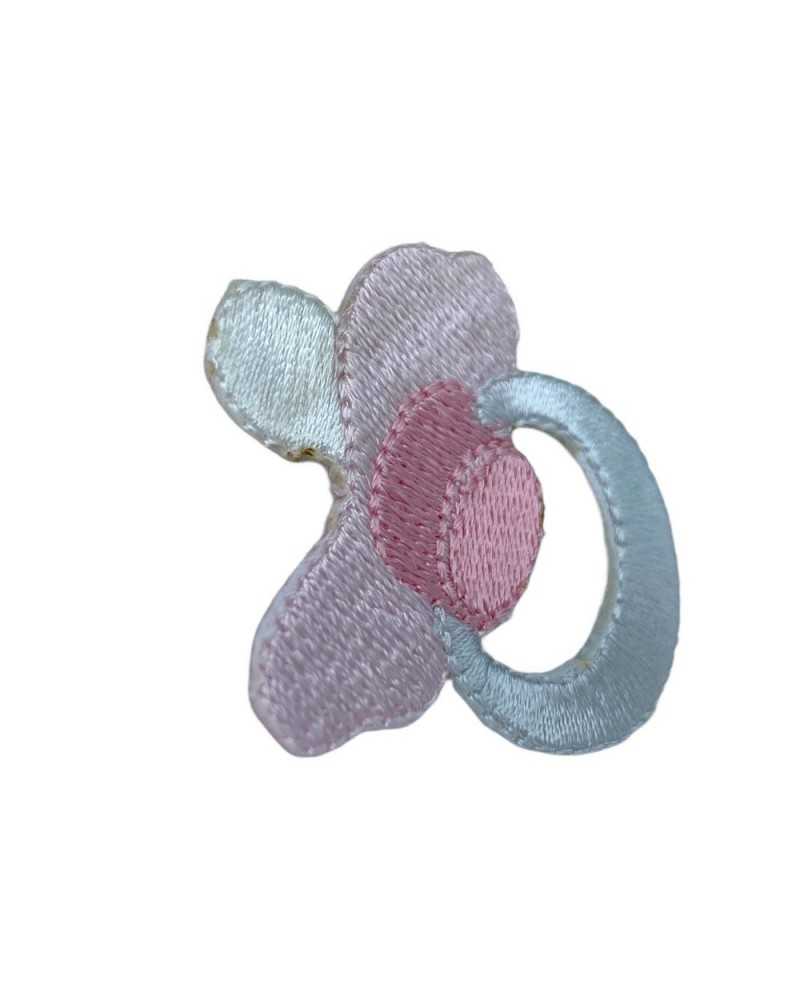 Thermoadhäsive Applikation Baby Patch Glänzende Stickerei Schnuller Gimlet 4 cm