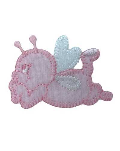 Iron-on Application Velvet Patch Embroidery Bee Wings White 4x5 Cm
