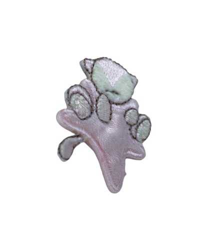Application Thermoadhésive Broderie Ecusson Chat Velours Etoile Satin 7x6 Cm