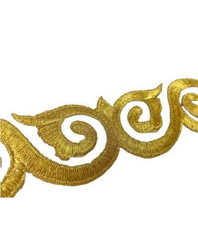 Application Thermoadhésive Broderie Squiggle Lurex Sacré 24,5x4,5 Cm