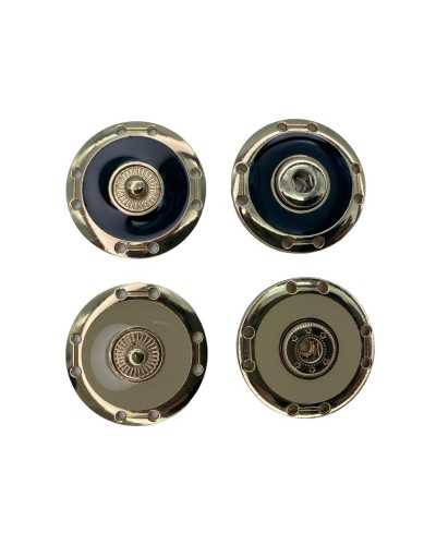 Botón De Presión Automático Cosible De Acero Dorado Modelo Redondo Grande De 3,2 Cm