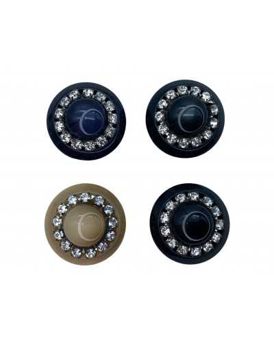 Conical Strass Jewel Convex Button Mm 22