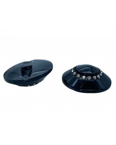 Conical Strass Jewel Convex Button Mm 27