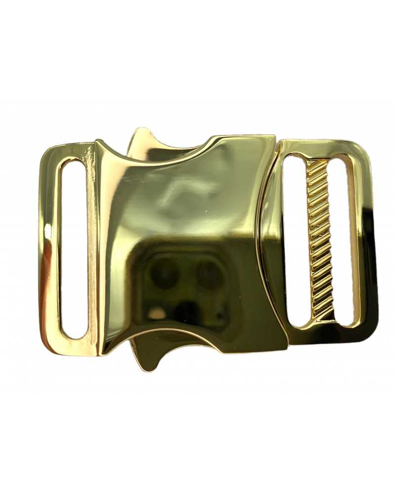 Gancio Fibbia Scatto Metallo Acciaio Lucido Alto 3 Cm